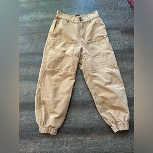 BDG Urban Outfitters Khaki Cargo Pants Sz Sm with Elastic Waist and Cuffs